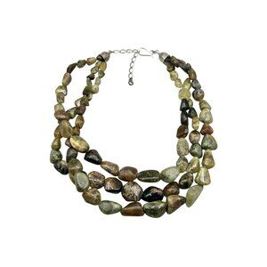 JAY KING DTR  Three Strand Green Agate Necklace 925 Desert Rose Trading Co